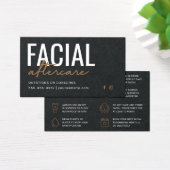 Premium Black Facial Aftercare Instructions Kaart (Bureau)