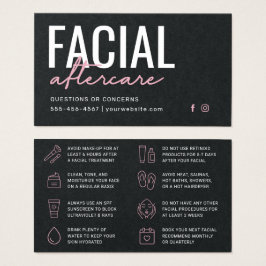 Premium Black Facial Aftercare Instructions Kaart