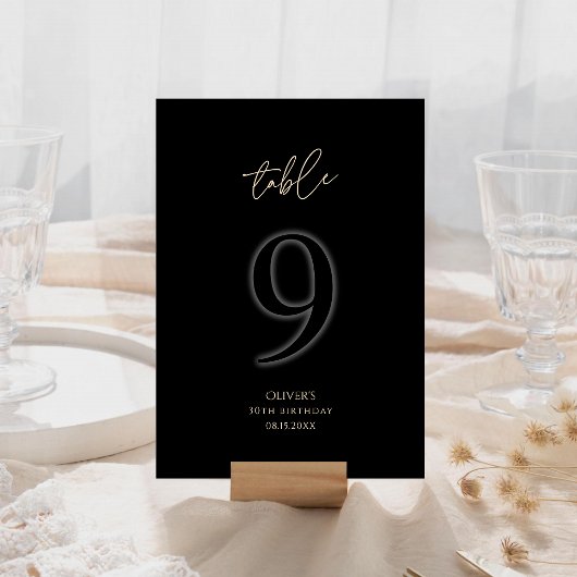 Premium Black Gold 30e Verjaardag Tafelnummer 9