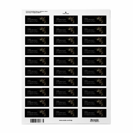 Premium Black Gold Botanical Eucalyptus Greenery Etiket (Full Sheet)