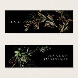 Premium Black Gold Botanical Eucalyptus Greenery Mini Visitekaartjes