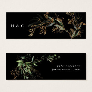 Premium Black Gold Botanical Eucalyptus Greenery Mini Visitekaartjes