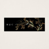 Premium Black Gold Botanical Eucalyptus Greenery Mini Visitekaartjes (Voorkant)