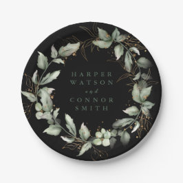 Premium Black Gold Botanical Eucalyptus Greenery Papieren Bordje