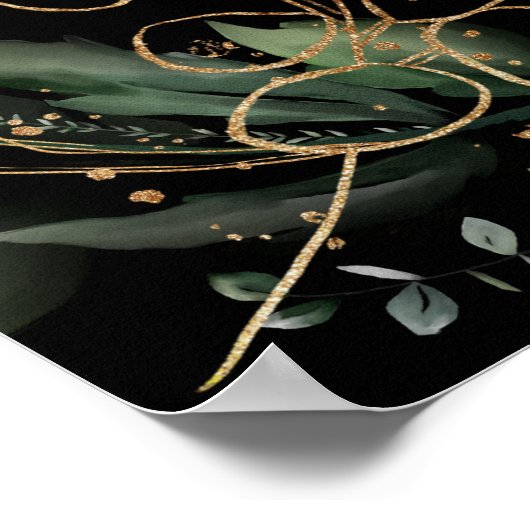 Premium Black Gold Botanical Eucalyptus Greenery Poster (Hoek)