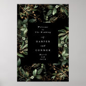 Premium Black Gold Botanical Eucalyptus Greenery Poster (Voorkant)