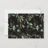 Premium Black Gold Botanical Eucalyptus Greenery RSVP Kaartje (Achterkant)
