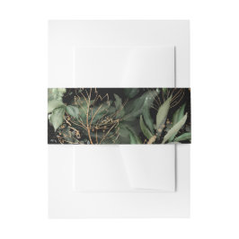 Premium Black Gold Botanical Eucalyptus Greenery Uitnodigingen Wikkel
