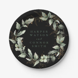 Premium Black Gold Botanisch Eucalyptus Groen Papieren Bordje