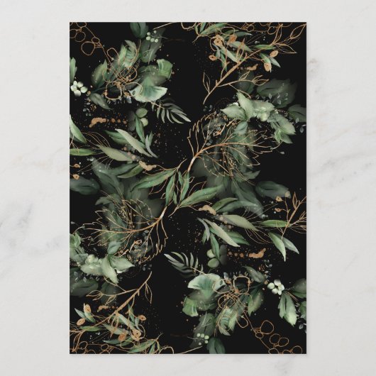 Premium Black Gold Botanische Eucalyptus Elegant Kaart (Achterkant)