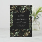 Premium Black Gold Botanische Eucalyptus Elegant Kaart (Staand voorkant)