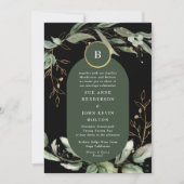 Premium Black Gold Botanische Eucalyptus Emerald Kaart (Voorkant)