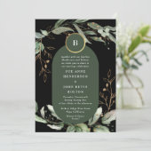 Premium Black Gold Botanische Eucalyptus Emerald Kaart (Staand voorkant)