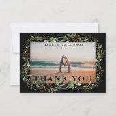 Premium Black Gold Botanische Eucalyptus Photo Bedankkaart (Voorkant)