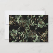 Premium Black Gold Botanische Eucalyptusovaal RSVP Kaartje (Achterkant)