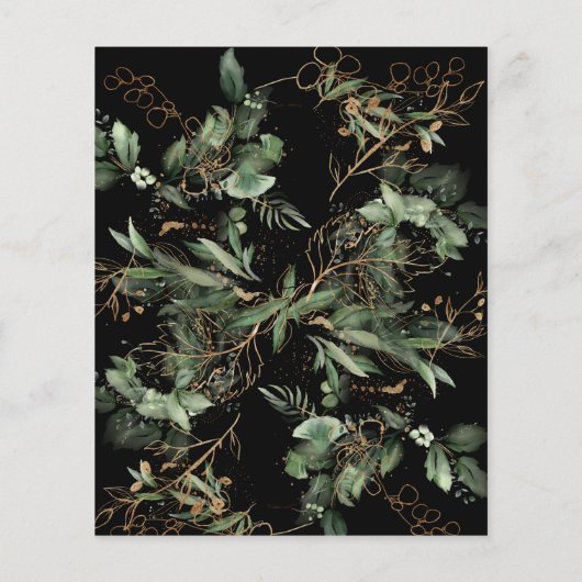 Premium Black Gold Budget Eucalyptus Elegant Flyer (Achterkant)