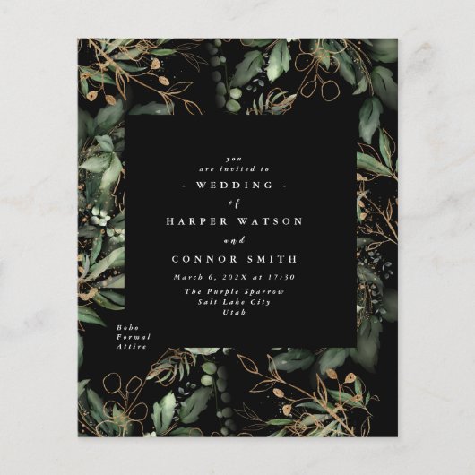 Premium Black Gold Budget Eucalyptus Elegant Flyer (Voorkant)