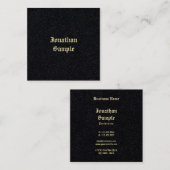 Premium Black Gold Classic Old English Font Chic Vierkante Visitekaartje (Voorkant / Achterkant)