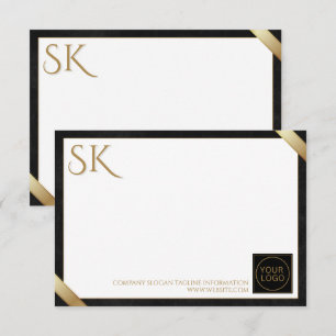 Premium Black & Gold Company Logo Notitiekaartje