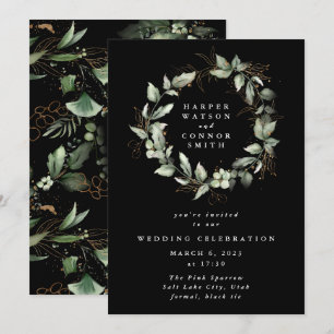 Premium Black Gold Eucalyptus Wreath Greenery Moss Kaart