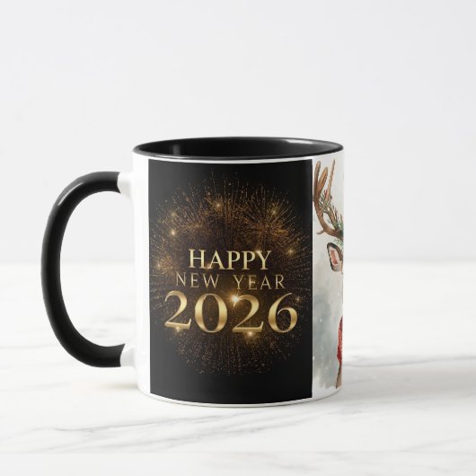 premium black gold happy new year coffee mug mok (Links)