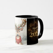 premium black gold happy new year coffee mug mok (Voorkant rechts)
