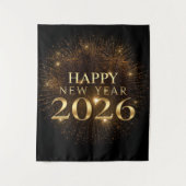 premium black gold happy new year party backdrop wandkleed (Voorkant)