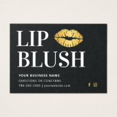 Premium Black & Gold Lip Blush Aftercare Kaart (Voorkant)