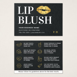 Premium Black & Gold Lip Blush Aftercare Kaart