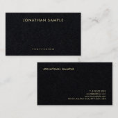 Premium Black Gold Modern minimalistisch elegant s Visitekaartje (Voorkant / Achterkant)