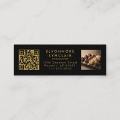 Premium Black Gold Script Chocolatier QR Code Mini Visitekaartje (Achterkant)