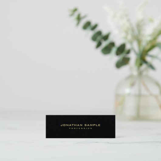 Premium Black Gold-tekst elegant minimalistisch mo Mini Visitekaartje (Staand voorkant)