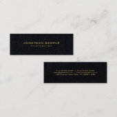 Premium Black Gold-tekst elegant minimalistisch mo Mini Visitekaartje (Voorkant / Achterkant)