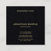 Premium Black Gold-tekst elegante Sjabloon Moderne Vierkante Visitekaartje (Achterkant)