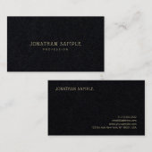Premium Black Gold Text Modern Elegant Minimalist Visitekaartje (Voorkant / Achterkant)
