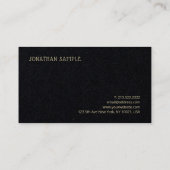 Premium Black Gold Text Modern Elegant Minimalist Visitekaartje (Achterkant)