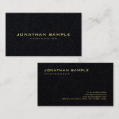 Premium Black Gold Text Modern Elegant Minimalist Visitekaartje (Voorkant / Achterkant)