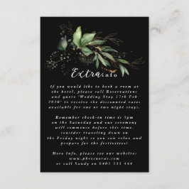 Premium Black Leafy Botanical Eucalyptus Greenery Informatiekaartje