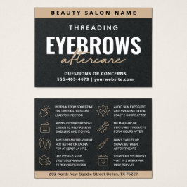 Premium Black Luxury Eyebrow Threading Aftercare Visitekaartje