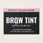 Premium Black Luxury Eyebrow Tint Aftercare Kaart (Voorkant)