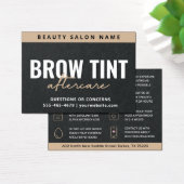 Premium Black Luxury Eyebrow Tint Aftercare Kaart (Bureau)