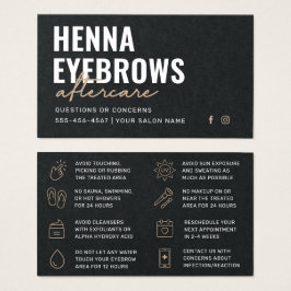 Premium Black Luxury Henna Brows Aftercare Kaart