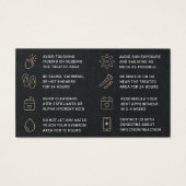 Premium Black Luxury Henna Brows Aftercare Kaart (Achterkant)