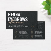 Premium Black Luxury Henna Brows Aftercare Kaart (Bureau)