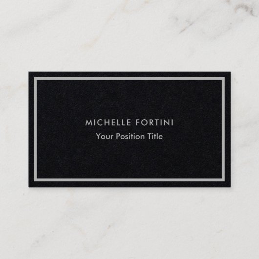 Premium Black Minimalist Professional Modern Visitekaartje (Voorkant)