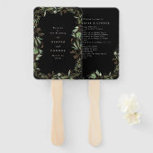 Premium Black Modern Onyx Abstracte eucalyptus Fun Handwaaier (Voorkant en achterkant)