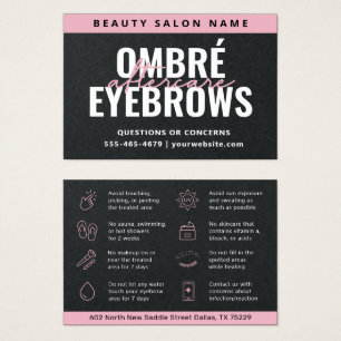 Premium Black Ombre Powder Brows Aftercare Kaart