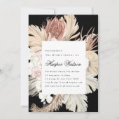 Premium Black Onyx Elegant Pampas Romantic Bridal Kaart (Voorkant)