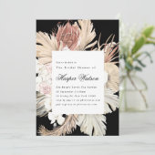 Premium Black Onyx Elegant Pampas Romantic Bridal Kaart (Staand voorkant)