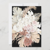 Premium Black Onyx Elegant Pampas Romantic Bridal Kaart (Achterkant)